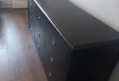 Black 9-Drawer Wooden Chest of Drawers